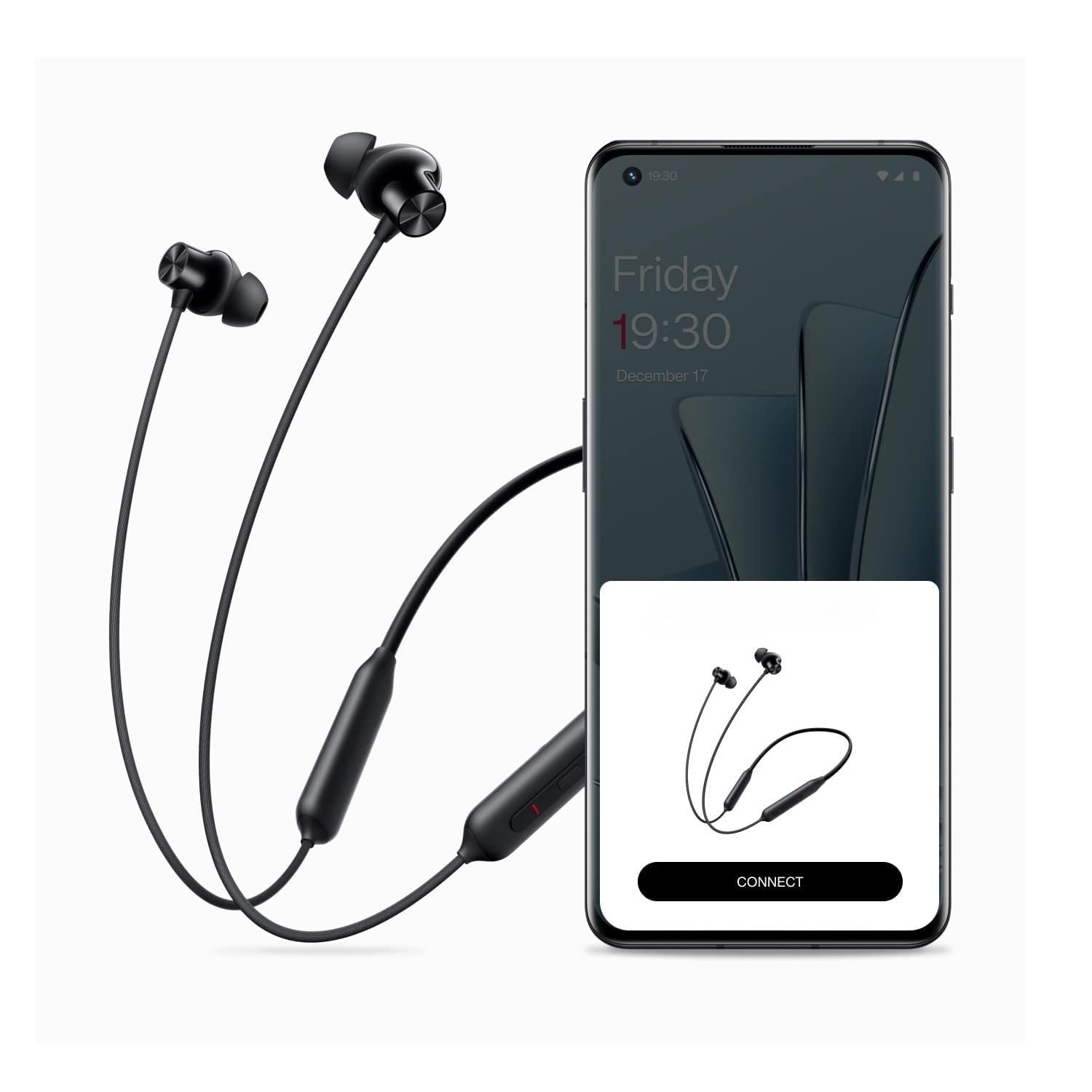 One__Plus Bullets Wireless Z2 ANC Bluetooth in Ear Earphones with Mic, 45dB Hybrid ANC, Bombastic Bass - 12.4 mm Drivers, 10 Mins Charge - 20 Hrs Music, 28 Hrs Battery (Booming Black)