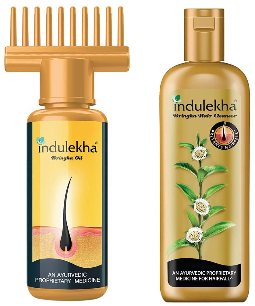 Indulekha Bringha Hair Oil & Cleanser Combo
